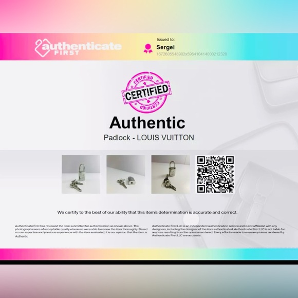 LOUIS VUITTON Silver Lock & Key #315 - Picture 10 of 10